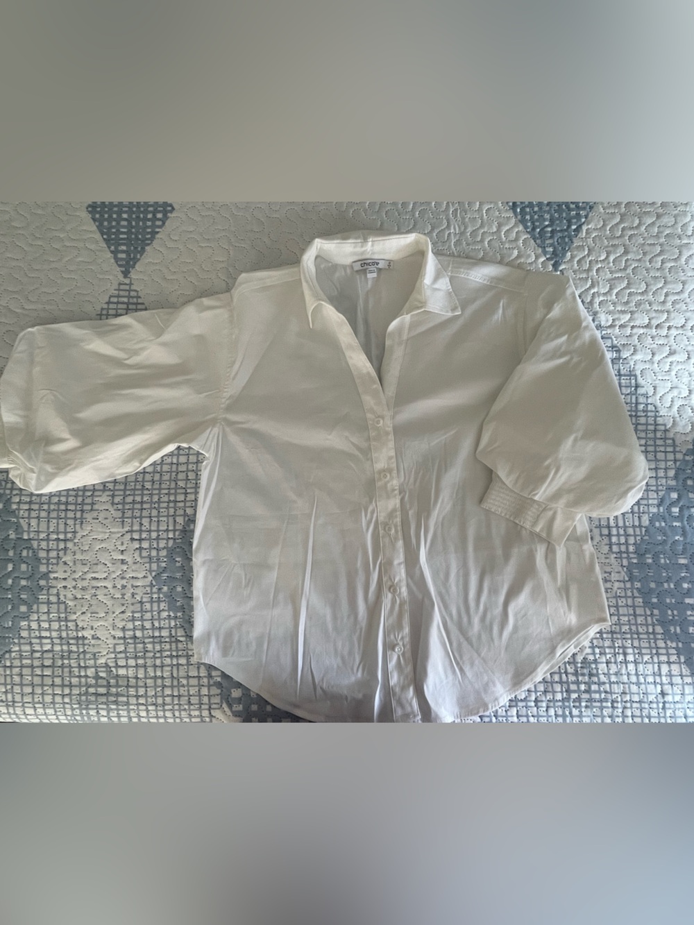 Chico's White Button-Front Cotton Blouse